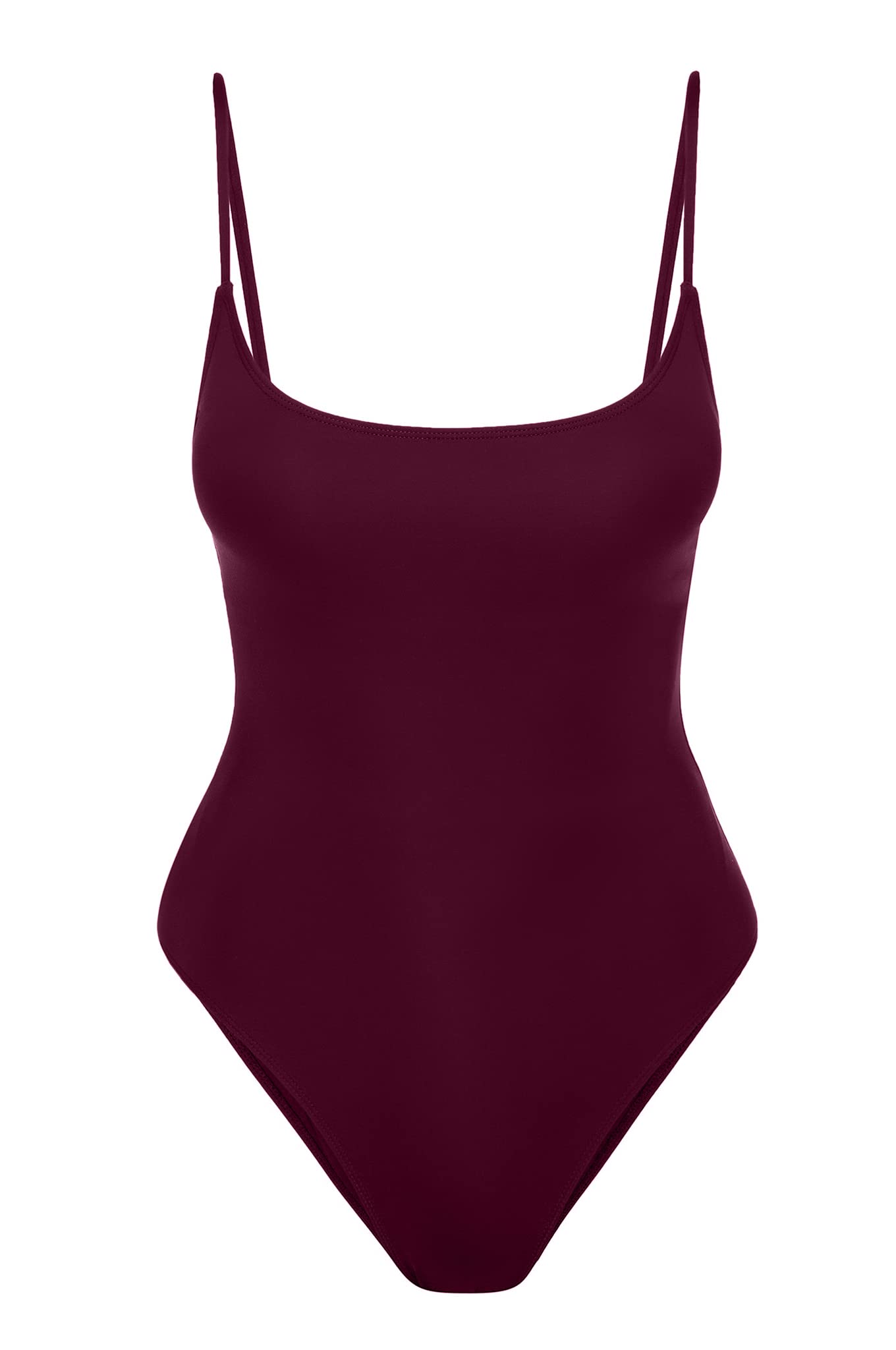 Photo 1 of Narecte Sexy One Piece Bathing Suit for Women Tummy Control High Cut One Piece Swimsuit Womens Burgundy M