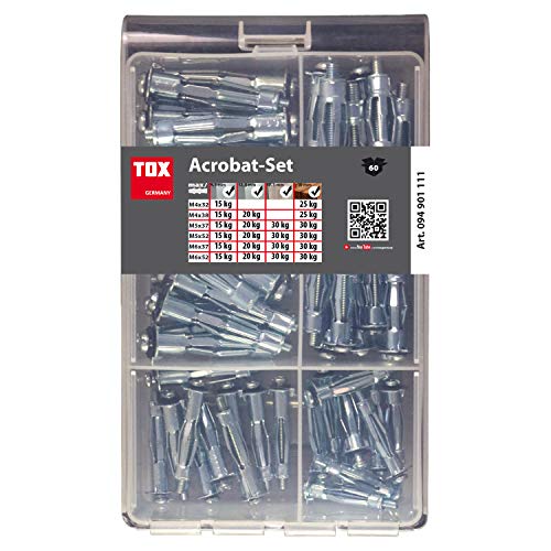 tox assortiment à placo acrobat set, 60 pièces, 094901111