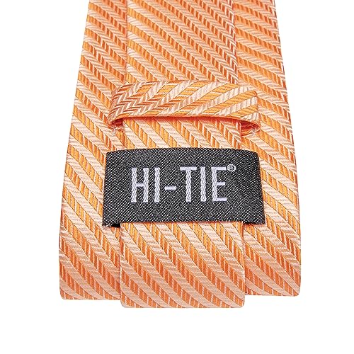 Image of Hi-Tie Men's Tie Sets Silk Paisley Striped Necktie Pocket Square Cuff-links Sets Wedding Business Holiday