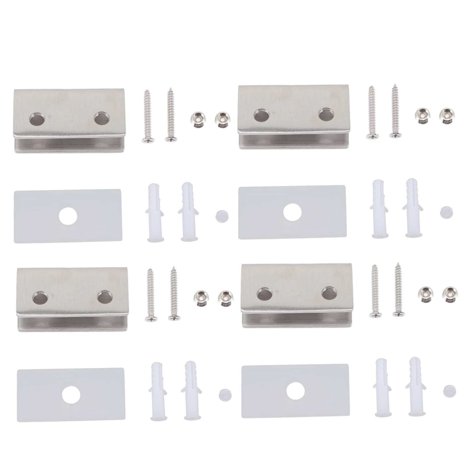 Balacoo 4Sets Stainless Steel Glass Clips for Panels Durable Balustrade Supports and Easy to Install for Displaying Collectibles