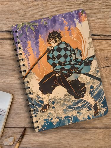 Image of ComicSense.xyz Anime Sketchbook Nichirin Warrior Printed A5 Spiral Drawing Sketch Book Unruled for Kids Students Gift