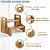 2BHOME Wooden Step Stool, Heavy Duty Two-Step Stool for Adults with Built-in Handle, Wooden Stepping Stool with 500Lbs Capacity for Kitchen & Bathroom, Non-Slip Wood Bedside Bed Steps for High Beds