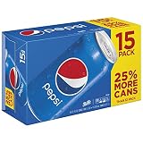 Pepsi Cola Soda Pop, 12oz Cans (15 Pack)