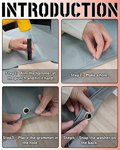 Image of 150Pcs 1 /2 Inch Grommet Tool Kit, Grommet Kit, Eyelet Kit with Leather Hole Punch Pliers, 150 Metal Eyelets and Grommets for Leather, Shoes, Fabric, Belt (Silver)