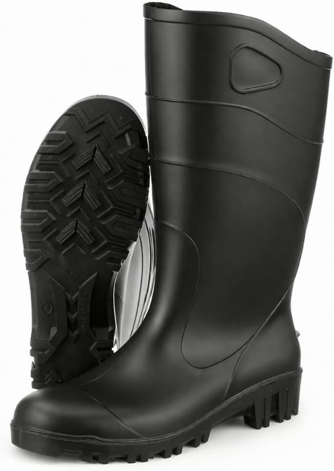 Heartland All Purpose 15” Waterproof Work Boots for Men - Lightweight, Flexible Modern PVC Boots with Easy On/Off, Slip-Resistant Outsoles