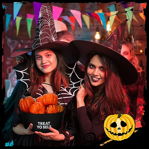 Uiifan 9 Inch Witch Black Plastic Cauldron Halloween Pot Antique Decorative Flower Cauldron Planter Trick or Treat Candy Bucket for Trick or Treat Parties Outdoor Bucket Decor - Thumbnail 7