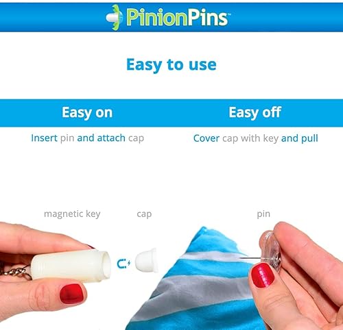 Miniatura 2 de PinionPins - Clips magnéticos transparentes para edredón con llave magnética para una fácil extracción. Paquete de 16 cierres de edredón que son de