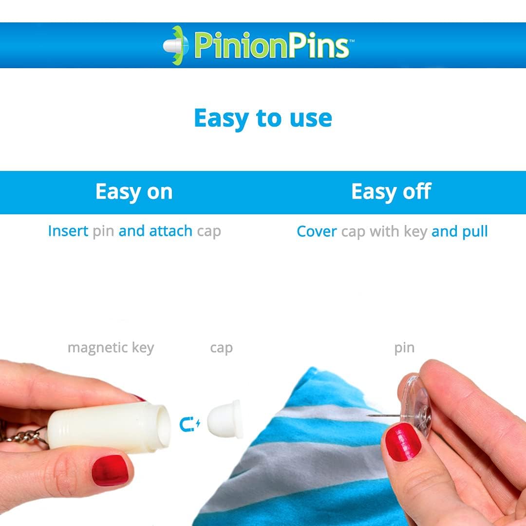 Pinion Pins - Clip magnetiche trasparenti per piumino, con chiave magnetica per una facile rimozione, confezione da 16 chiusure per piumone, chiusura sicura, portata fino a 4,5 kg