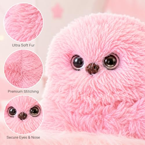 Image of MONEX Garments Cute Fluffy Plush Toy Set for Kids, Soft Kawaii Stuffed Animal Doll for Bedroom Decor & Gift, Purple Pink White Plushies