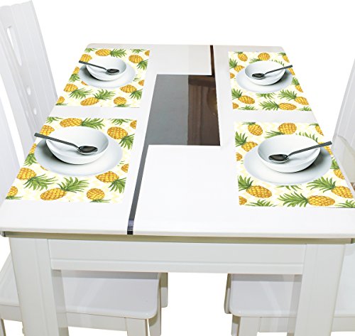 Baihuishop Pineapple 12X18 Placemats Dining Table Mats For Home Kitchen Office,Set Of 6 #TOP3