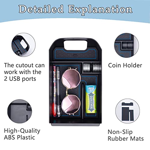 Jdmcar Center Console Tray Organizer Compatible With Toyota Rav4 2023 2022 2021 2020 2019 Accessories, Armrest Insert Container Abs Material Secondary Storage Box-Blue #TOP3