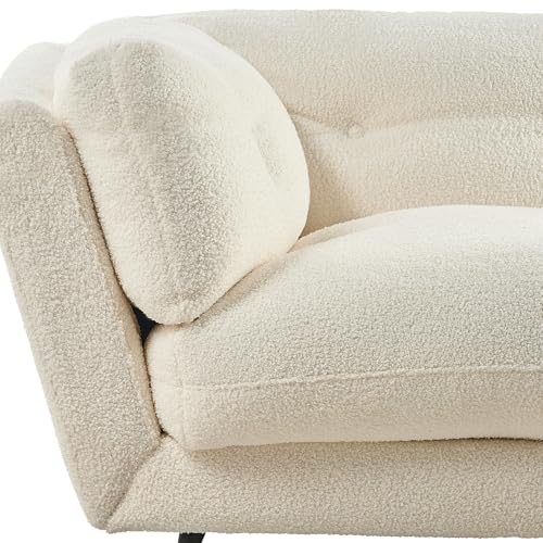 Beliani Modernes Sofa aus Bouclé weiß 3er Sitzer Lenvik – Bild 8
