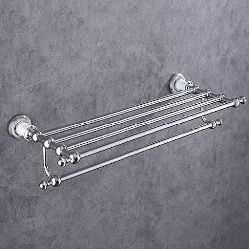 Porte-serviettes de bain double en argent antique accessoires rétro - 2