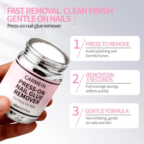 Image of Press-On Nail Glue Remover, Professional Gentle Debonder, Home Salon Essential (2.71 Fl.Oz /80ml) - Limited Effect on Gel Nails