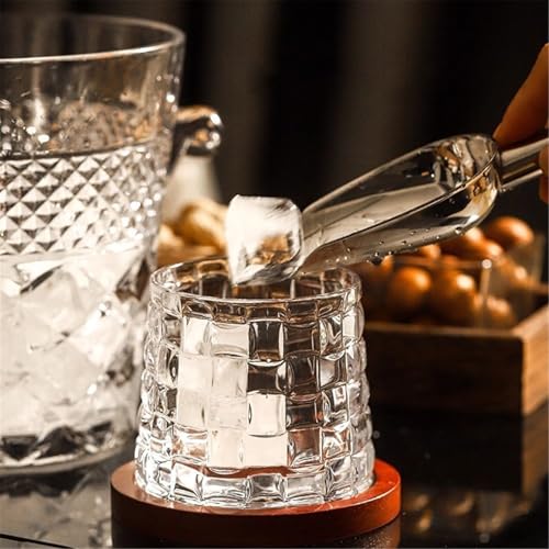Vasos de whisky para sobremesas elegantes con textura tejida cuadrada en relieve 5