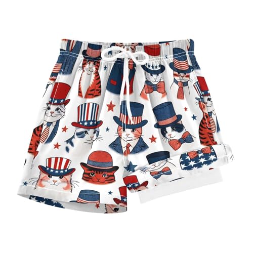 YANENDIE Boy Swim Trunks with Compression Liner Gentleman Cats Boys Swim Shorts Quick Dry Beach Shorts
