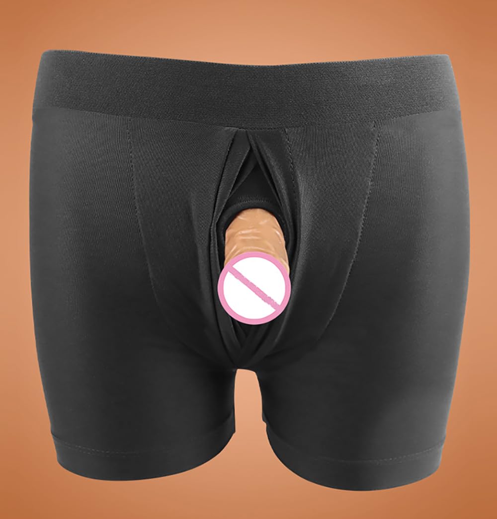 Harness Strap-On Convertibile per Donne e Uomini – Boxer in Cotone con Inserto in Silicone per Esperienze Lesbiche e Gay