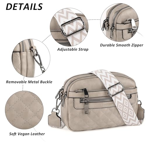 Image of TANTOMI Crossbody Bags for Women, 6-Pockets Cross Body Purse, Vegan Leather Handbags Shoulder Bag for Travel, Gifts for Women