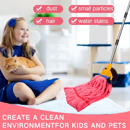 Image of Lallisa 10 Pcs Commercial Mop Head Replacement Tube Microfiber Mop Heads for Floor Cleaning Industrial Mop Heads Looped End Wet Mop Head Refill for Home Commercial Industrial Use (Red,18 oz)