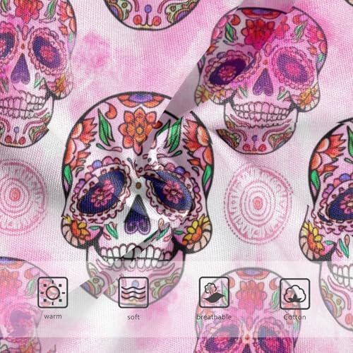 Joisal Intricately Sugar Skull Pink Little Girl Panties Toddlers Underwear Floral Cotton Designer Undies Kids Briefs 2t3