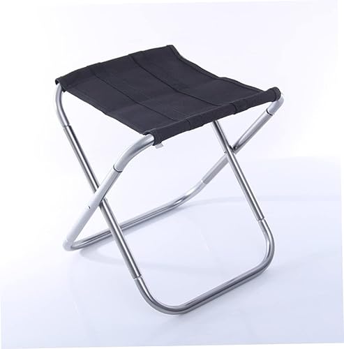 Miniatura 4 de Silla de camping plegable pequeña de 11.0 x 9.1 x 9.8 in, aleación de aluminio, taburete de barbacoa, superficie de lona, silla de tren de viaje