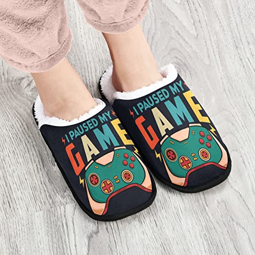 Joysticks Gamepad Video Game Slippers for Women Men, Memory Foam Non-Slip House Slippers Bedroom Home Shoes2