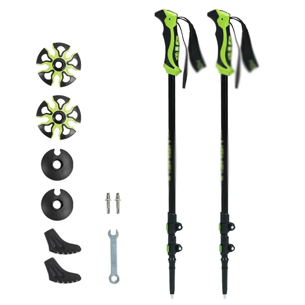 Bâtons de randonnée télescopiques Nordiques Bâtons de Marche Alpenstock Aluminium Ultralight Réglable avec Quick