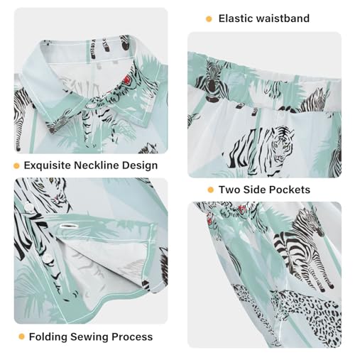 Image of Sunflower Floral Yellow Black Short Sleeve Hawaiian Button Down Shirts and Short Sets for Boys Toddler Summer Outfits