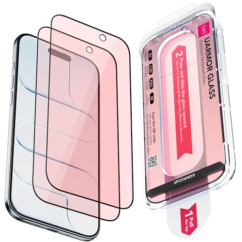 Upcommon UARMOR Screen Protector for [iPhone Air] Red Light Converter Anti-Blue Light 9H Tempered Glass with Easy Installation Kit Full Edge Coverage Fit [2 Pack]