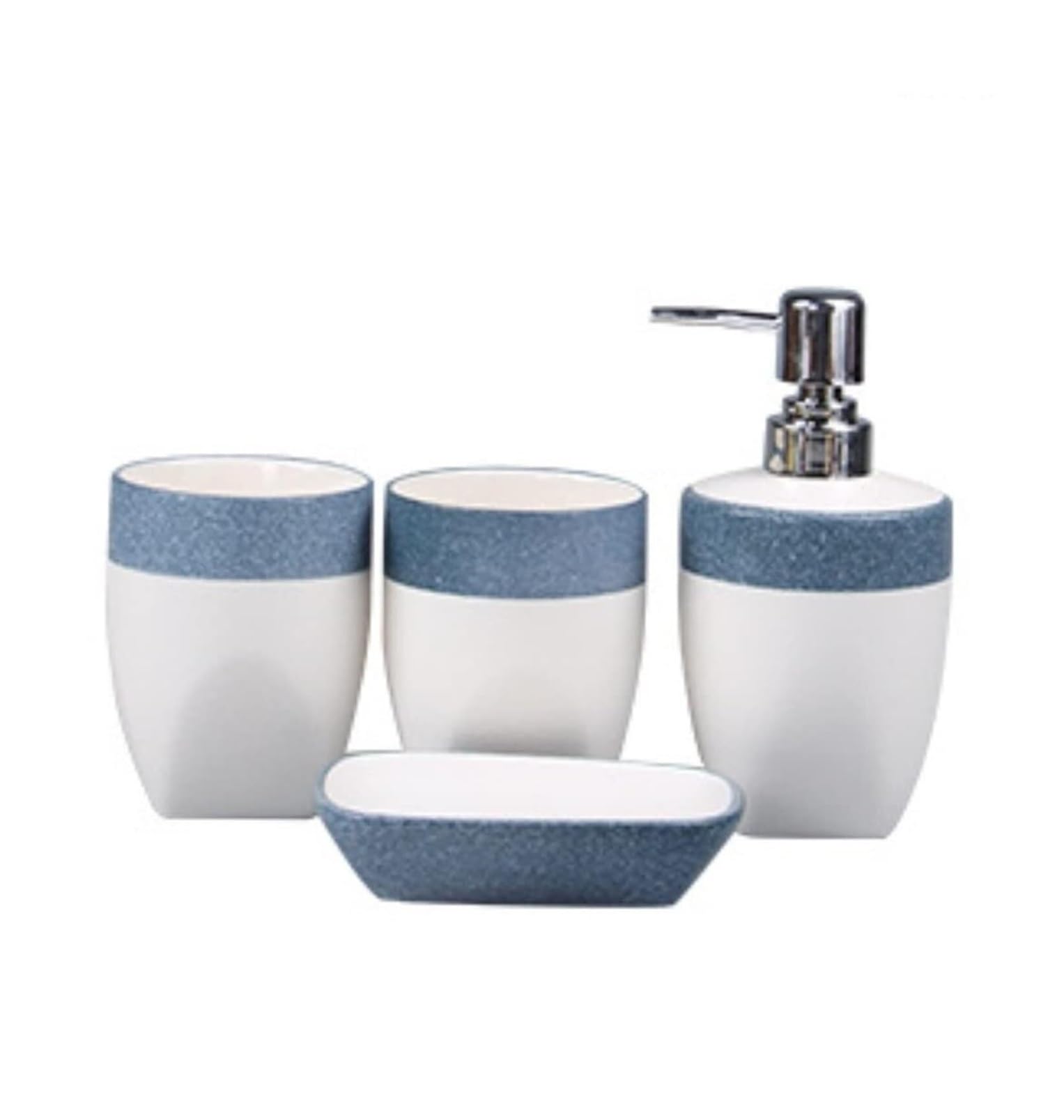 Dispensador de jabón cerámica y accesorios de baño costeros para solucionar el desorden del lavabo