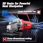 Angle Grinder, 7.5-Amp 4 1/2 inch Electric Grinder Power Tools 12000 RPM with Cutting and Grinding Wheels, Flap Disc and Auxiliary Handle for Cutting, Grinding, Polishing - Image 4