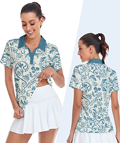 Little Beauty Women's Golf Polo T Shirts Short Sleeve Collared Lightweight Athletic Print Tennis Casual T-Shirts Patterns #TOP1