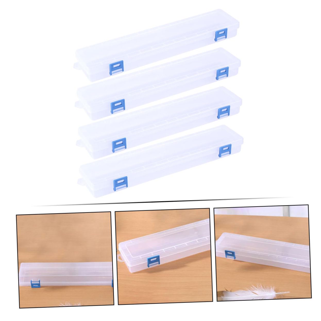 DOITOOL 4 Set Scatole Trasparenti Per Pittura Organizer Manuale Per Strumenti Portatile E Pratico Per Scuola E Casa 4 Pezzi*4