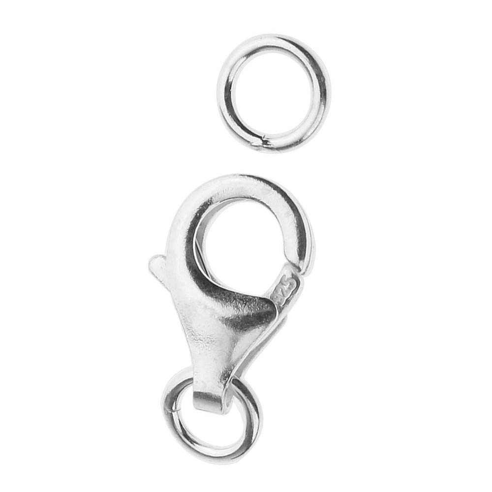 1 pezzo Chiusura a moschettone in argento sterling 925 per gioielli fai da te - Argento, 8mm Migliore Scelta