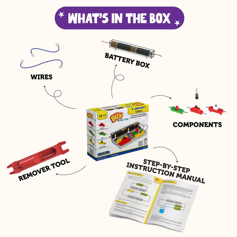Image of Blix E-Circuits Light, STEM Robotics Toy with 18 Components for Kids Aged 8+. Educational Robotic to Teach How Light-Based Circuits Work