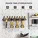 POKIPO Power Tool Organizer, Drill Holder Wall Mount, Heavy Duty Garage Tool Organizer and Storage, Suitable Tool Rack for Tool Room, Workshop, Garage (Black-1 Tirer)