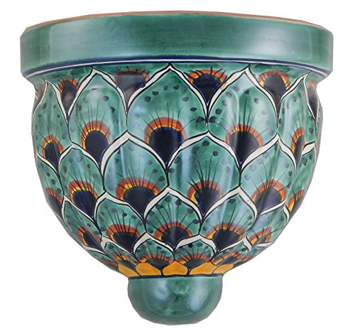 COLOR Y TRADICIÓN Mexican Talavera Wall Planter Handmade Hand Painted Pottery Planter Wall Hanging Sconce Planter # 34