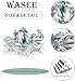 Wasee Natural Moss Agate Ring Set 925 Sterling Silver Green Pear Moss Agate Engagement Ring Wedding Promise Ring Jewelry for Women,Size 7