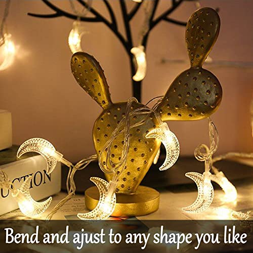 Fielegen 40 Led 20Ft Moon String Lights Battery Powered Ramadan Decorative Lights For Wedding Party, Holiday, Birthday, Home Garden Decor, Christmas Tree New Year Ramadan Decoration #TOP3
