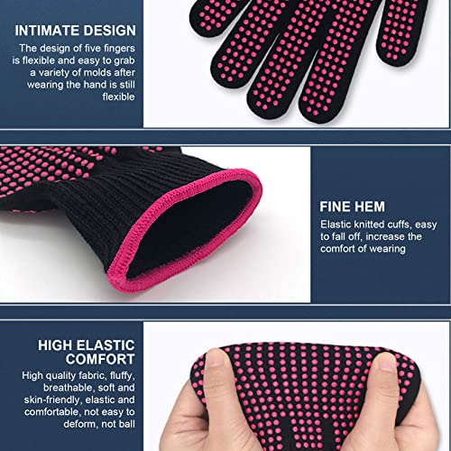 Foto von TSHAOUN 2 Paar Hitzebeständige Handschuhe für Haarstyling mit rutschfester Silikonnoppe 250°C Professionelle Lockenstab Handschuhe für Haar-Werkzeuge, Lockenstab, Flacheisen