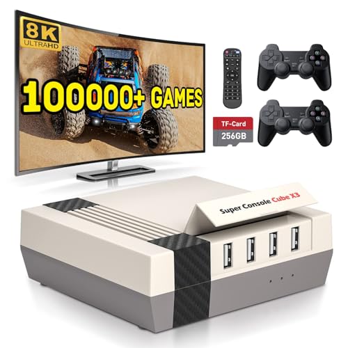 Kinhank Retro Game Console with 100000+Games,Super Console CUBE X3 Video Game Console with EmuElec...