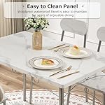 VECELO 5-Piece Kitchen Dining Table Set for 4, Rectangular Dinette with Wooden Chairs for Small Space, Apartment, Breakfast Nook, White - Image 4