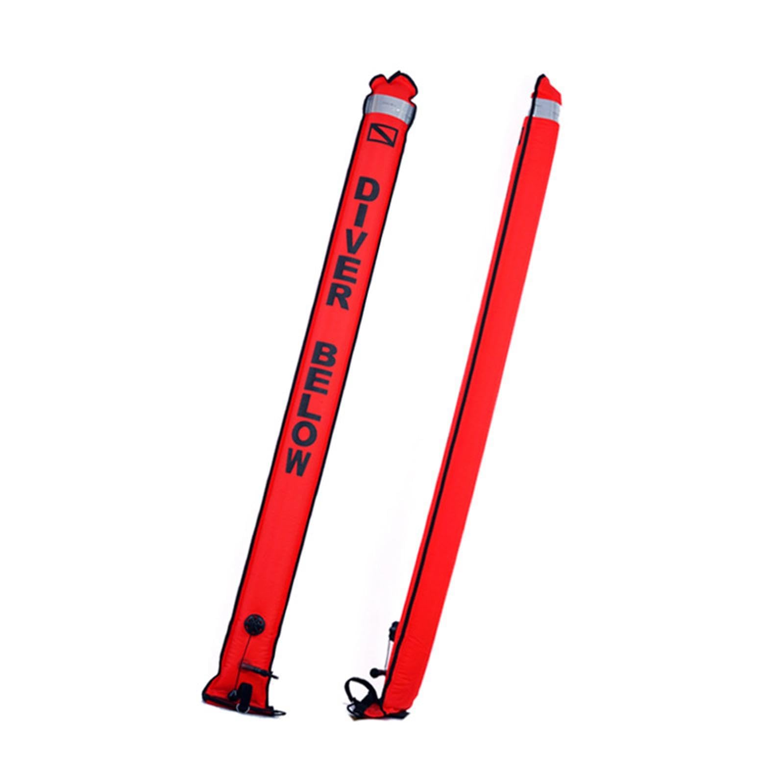 Surface Marker Buoy Équipement de Sécurité pour Plongée avec Tube Gonflable Portatif Nylon Valve de Libération Sangle Ajustable Su