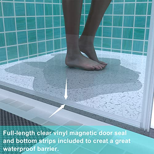 Exbrite 30-31.5 In.w X 72 In.h Pivot Frameless Shower Door,1/4 In. Clear Glass Pivot Swing Shower Doors,Chrome Finish,Reversible Installation #TOP4