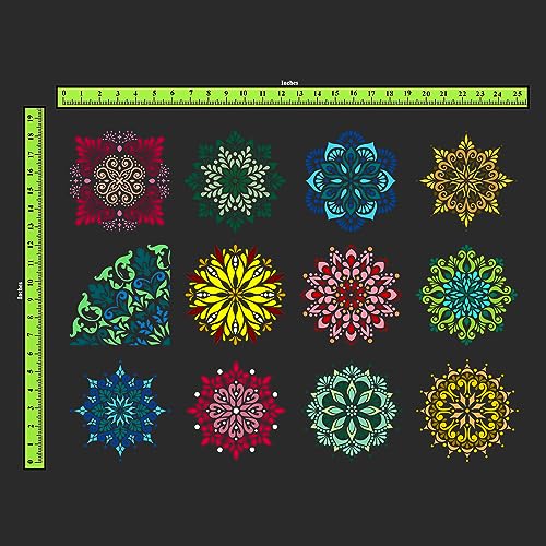 CrafTreat 12 Pieces Mandala Stencils for Painting on Wood (6x6), DIY Reusable Stencils for Crafts, Kids, Walls, Decoration, Elegant Mandala Stencils for Dot Painting