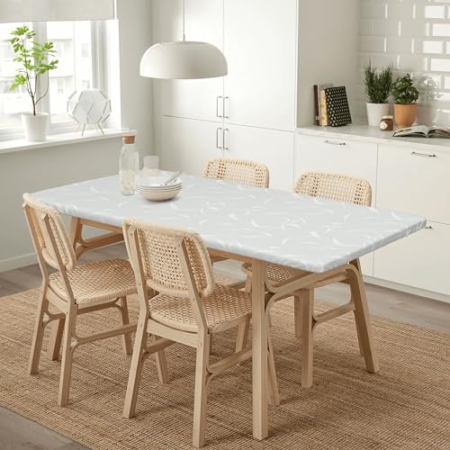 Nappe extensible blanche 152 cm protection table rectangulaire résistante huile - 6