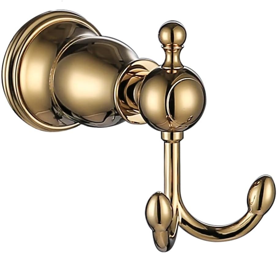 OAKITA Luxury Gold Color Bathroom Accessories Set Gold Polished Brass Bath Hardware Set Wall Mounted Bathroom Products banheiro.,Robe Hook