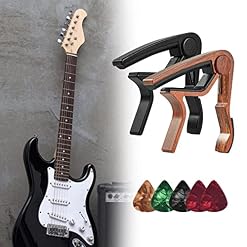 Vecksoy Capodastres pour guitare, lot de 2 capodastres à une main avec grain de bois en alliage d’aluminium… - Les Beatles, Paul McCartney, John Lennon, RIngo Starr, George Harrison Vecksoy Capodastres pour guitare, lot de 2 capodastres à une main avec grain de bois en alliage d'aluminium… – Image 2