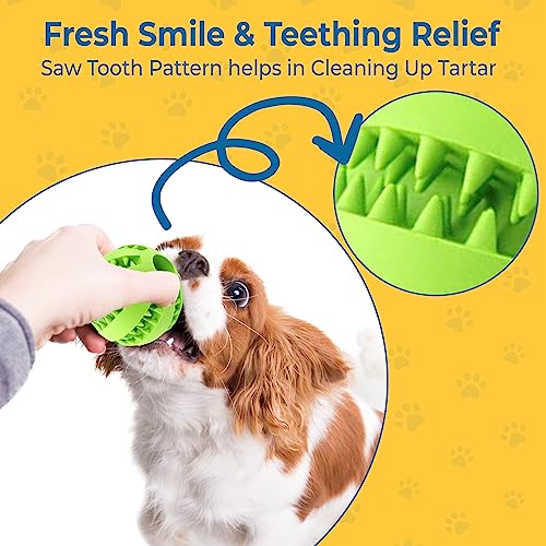 image for SunGrow 2-Pack Dog Treat Balls, Puzzle Food Interactive Treat Dispense