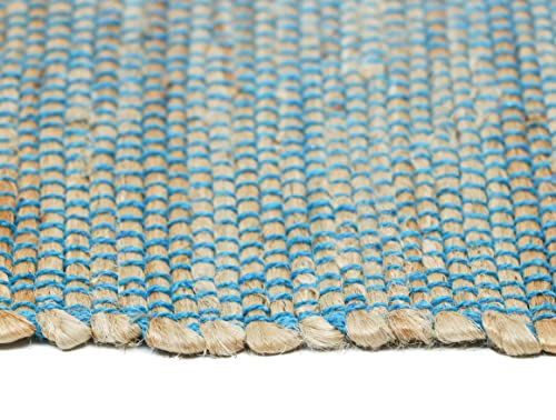 Image of The Home Talk Hand-Made Tablemat - Vintage Mats for Parties, Dining Table, Coasters - Decorative Placemats - 100% Jute Natural Fibers - Pack of 4 (13 x 19 Inches - Turquoise)